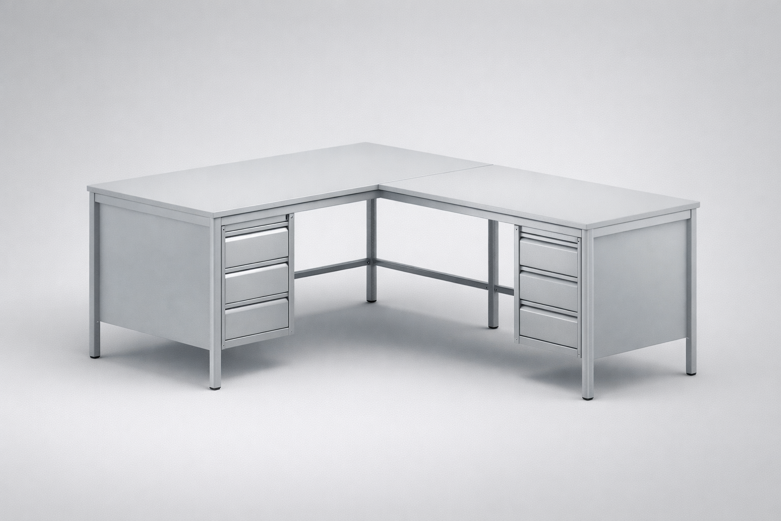Metal desk Bim 071 st - combining the main worktop with enclosed storage for