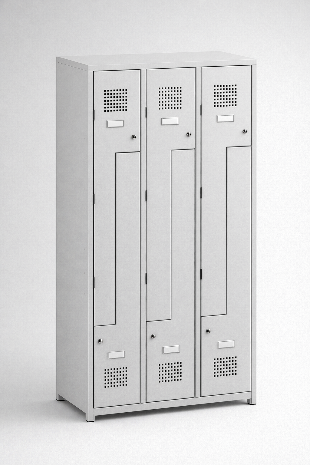 L-shaped staff locker Sul 33 W lx - efficient use of changing-room space while keeping