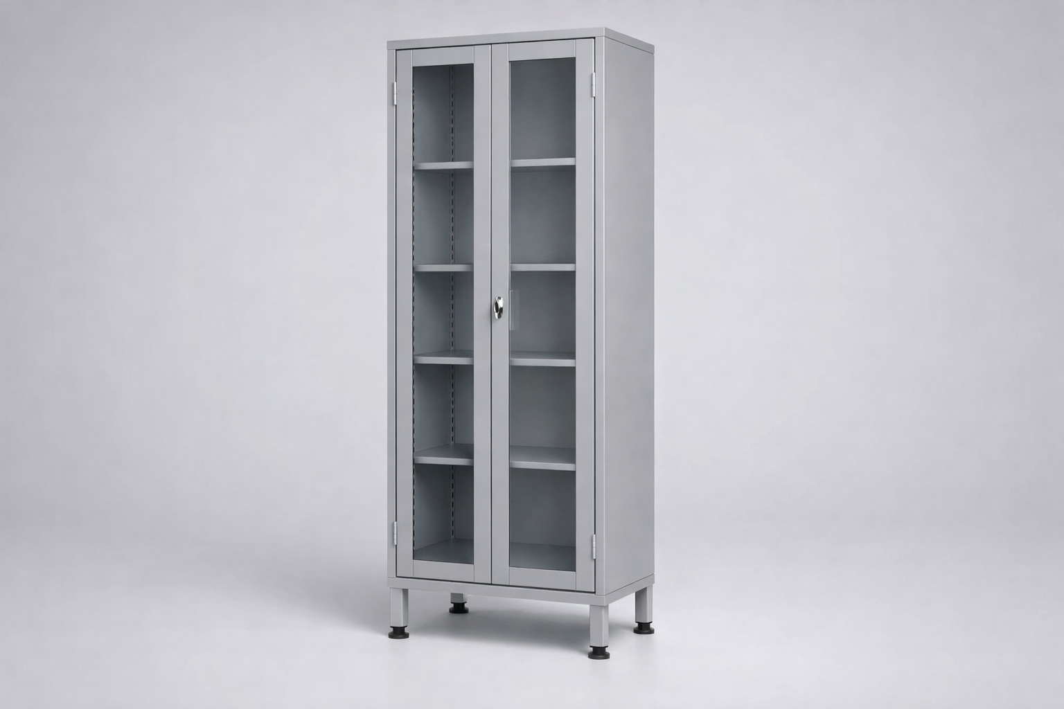 Cabinet with plexiglass doors MSum 311 – with legs - visual control of compartment contents while keeping
