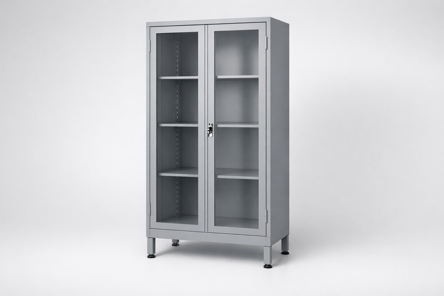 Cabinet with plexiglass doors MSum 331 – with legs - visual control of compartment contents while keeping