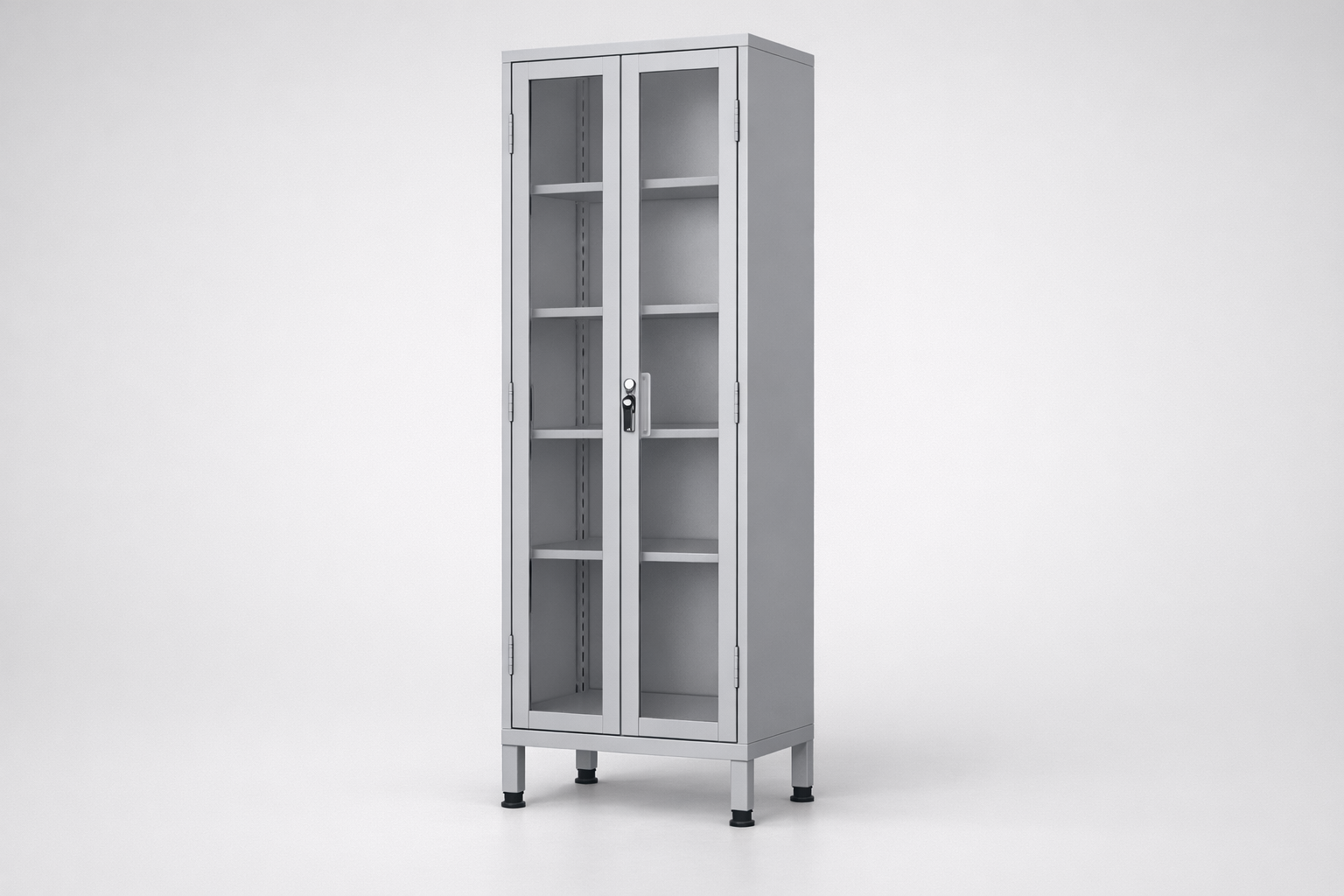 Cabinet with plexiglass doors MSum 411 – with legs - visual control of compartment contents while keeping