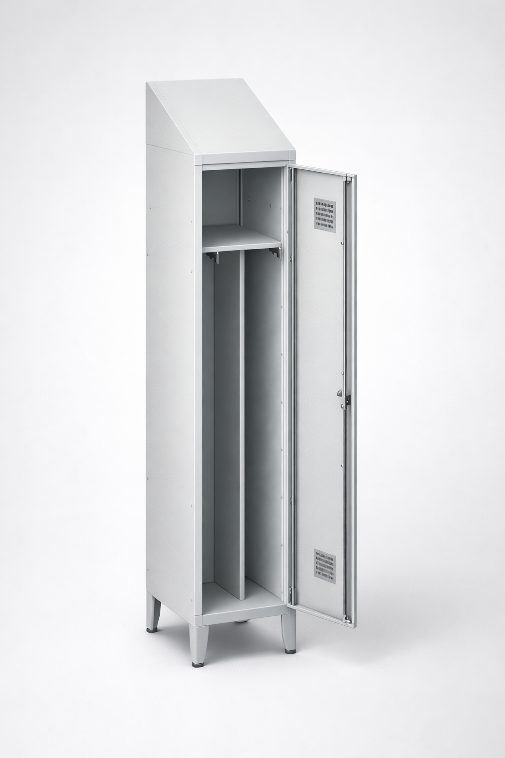 MSUV locker MSum 411v – nogi, z daszkiem, przegroda 1 pkt - combining personal or garment storage with controlled