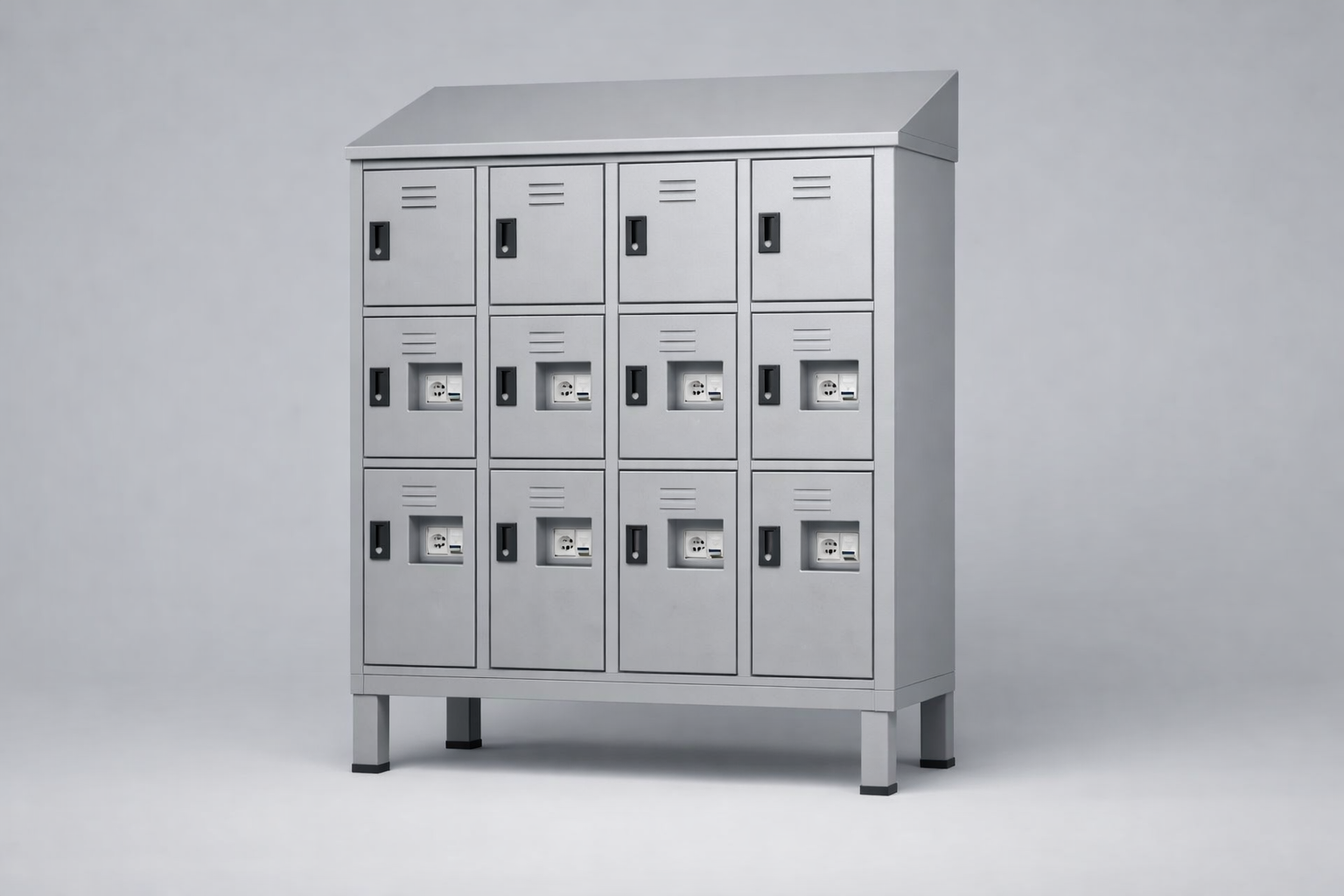 MSUV locker MSus 343v – with legs, z daszkiem - combining personal or garment storage with controlled