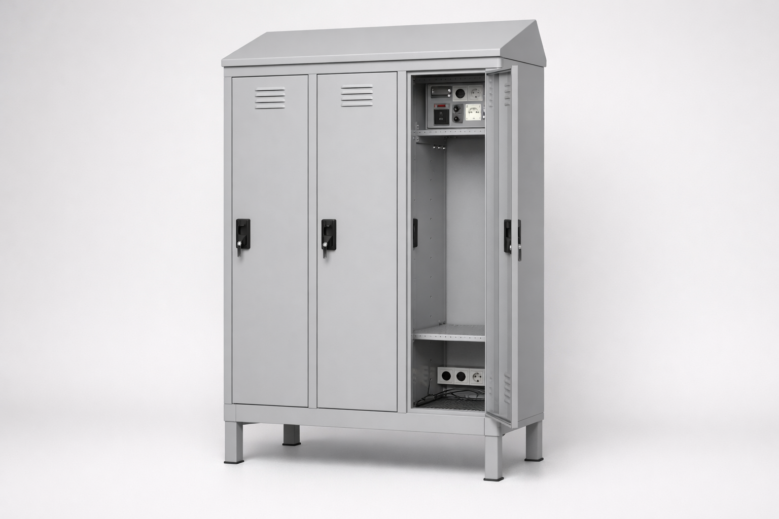 MSUV locker MSus 314v – with legs, z daszkiem - combining personal or garment storage with controlled