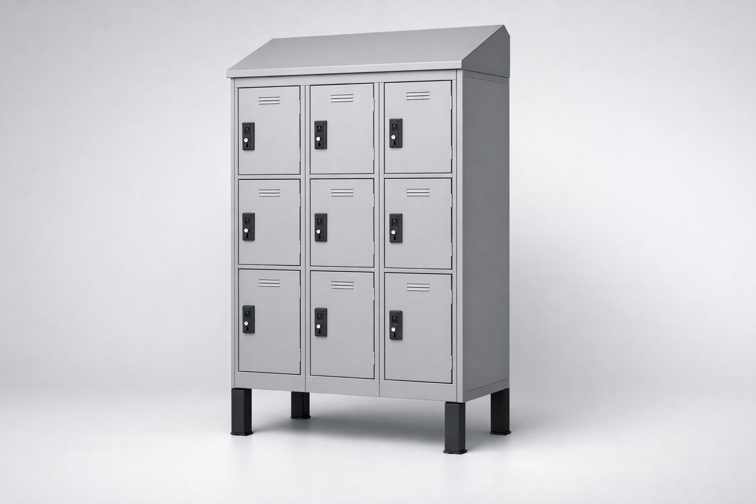 MSUV locker MSus 324v – with legs, z daszkiem - combining personal or garment storage with controlled