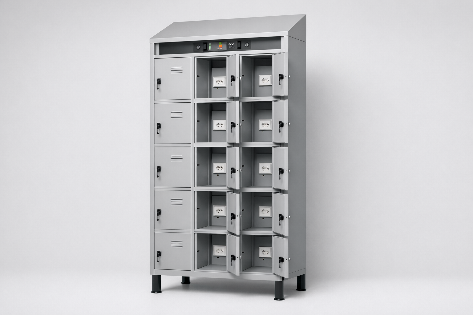 MSUV locker MSus 325v – with legs, z daszkiem - combining personal or garment storage with controlled