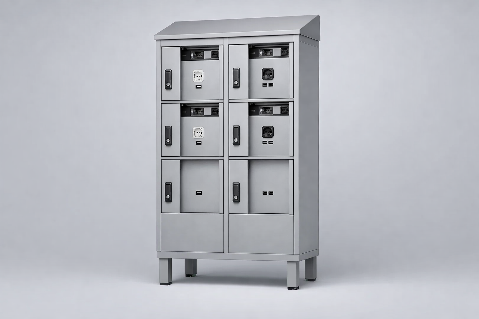 MSUV locker MSus 316v – with legs, z daszkiem - combining personal or garment storage with controlled