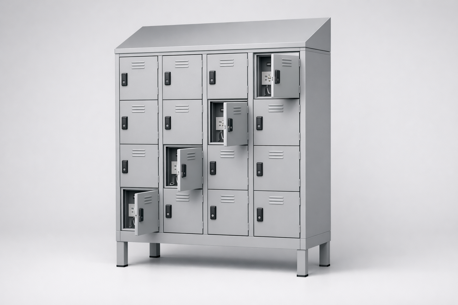 MSUV locker MSus 336v – with legs, z daszkiem - combining personal or garment storage with controlled