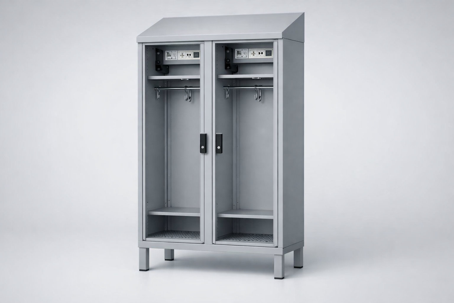 MSUV locker MSus 412v – with legs, z daszkiem - combining personal or garment storage with controlled