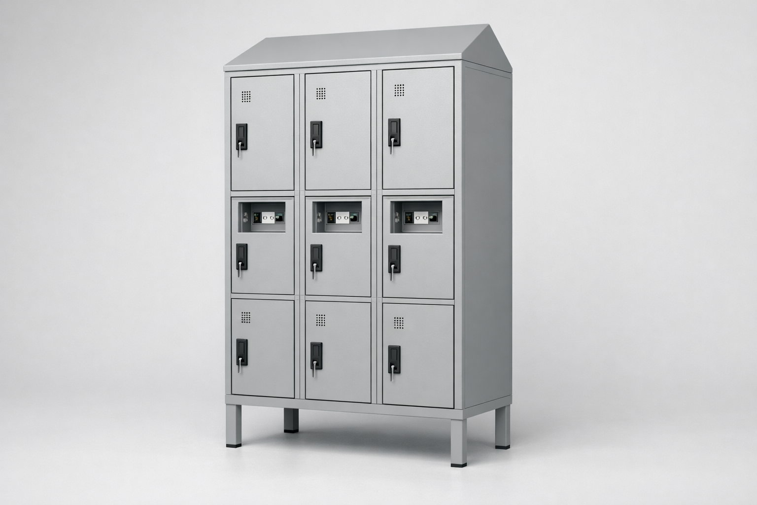 MSUV locker MSus 423v – with legs, z daszkiem - combining personal or garment storage with controlled