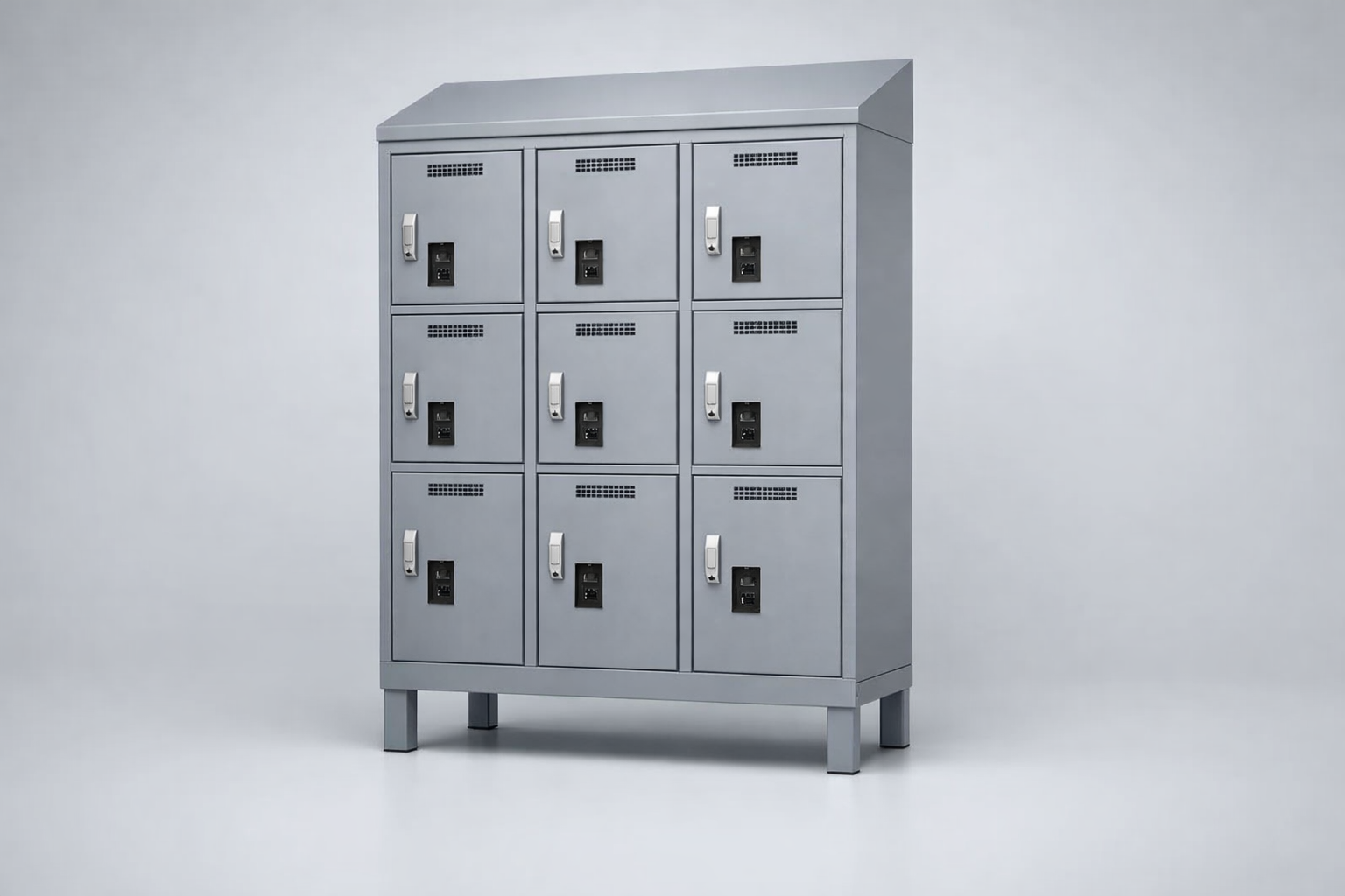 MSUV locker MSus 433v – with legs, z daszkiem - combining personal or garment storage with controlled