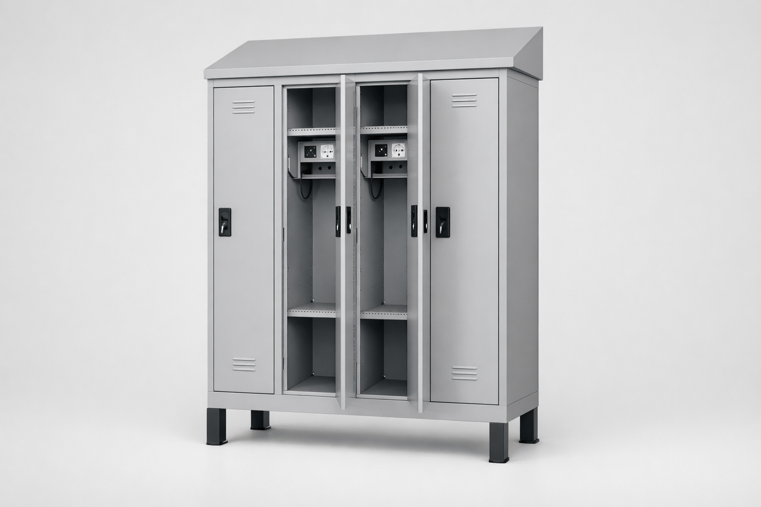 MSUV locker MSus 416v – with legs, z daszkiem - combining personal or garment storage with controlled