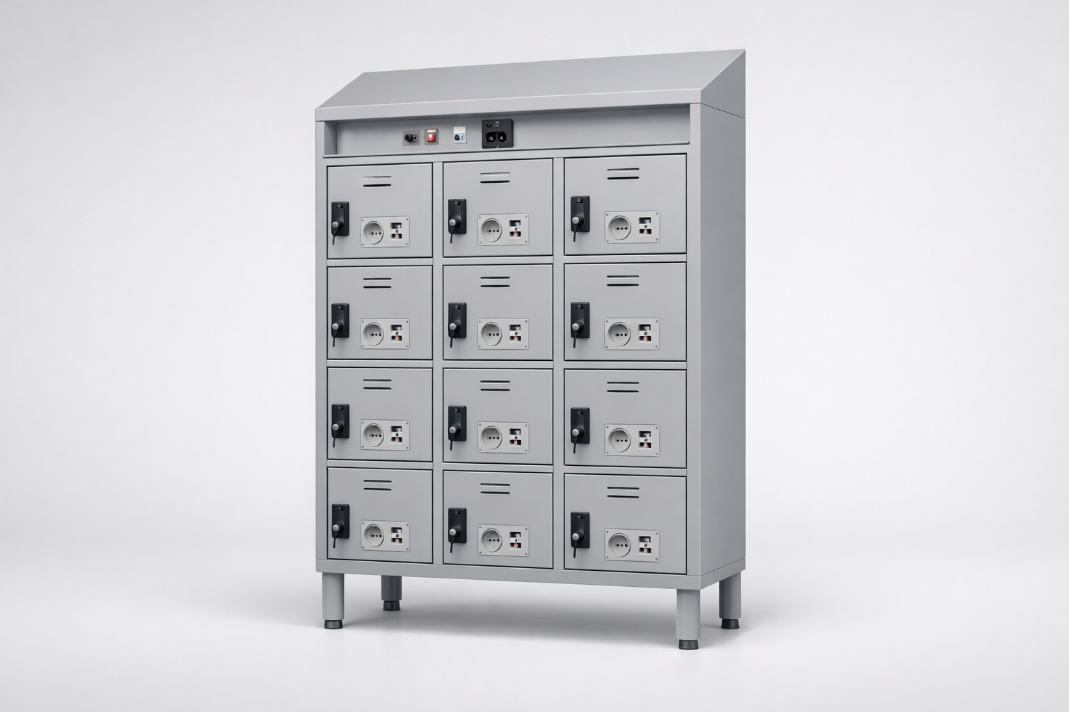 MSUV locker MSus 426v – with legs, z daszkiem - combining personal or garment storage with controlled