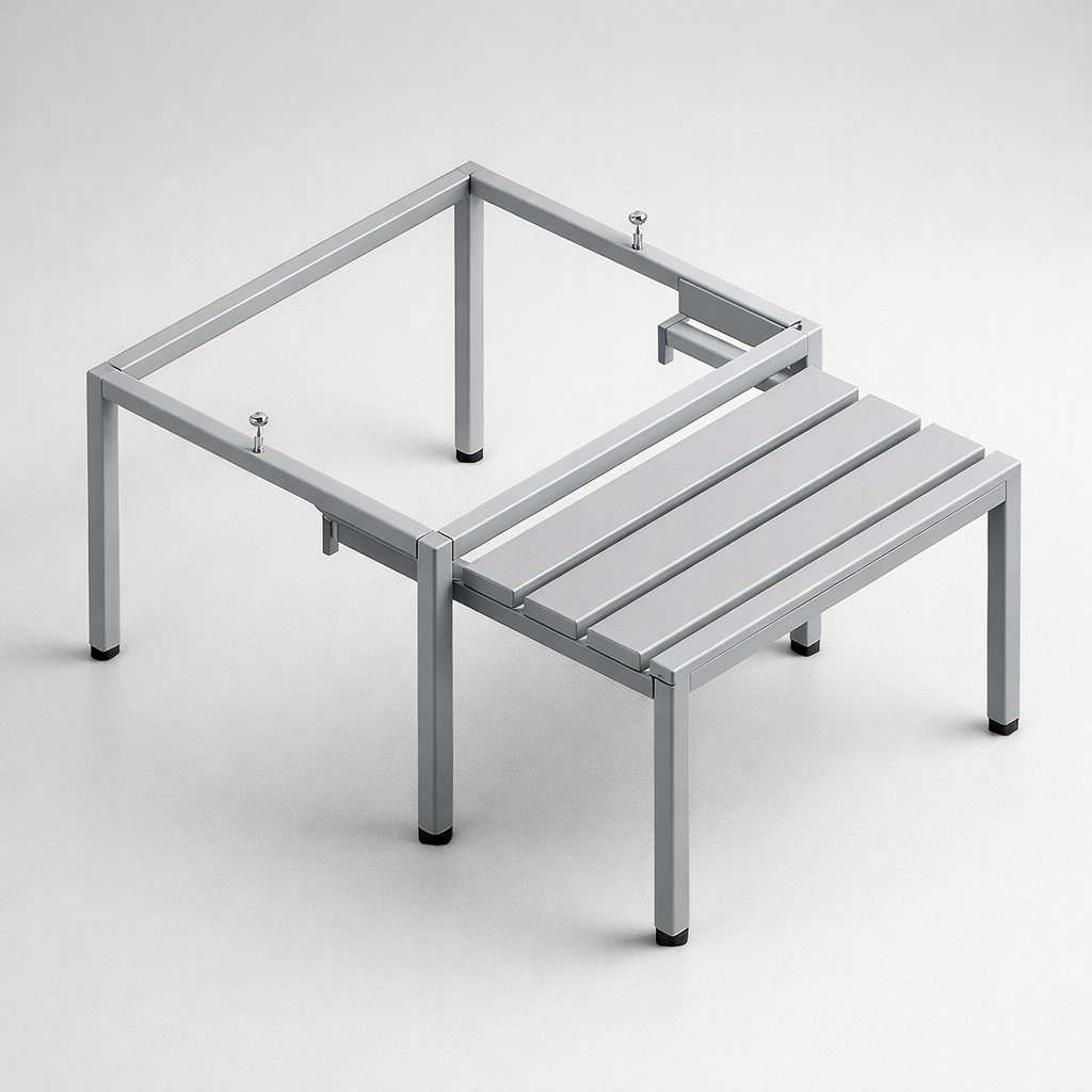 WSU / MSU accessory Pw 311 W – Podstawy z wysuwanym siedziskiem z PCV - extending cabinet lines with compatible top