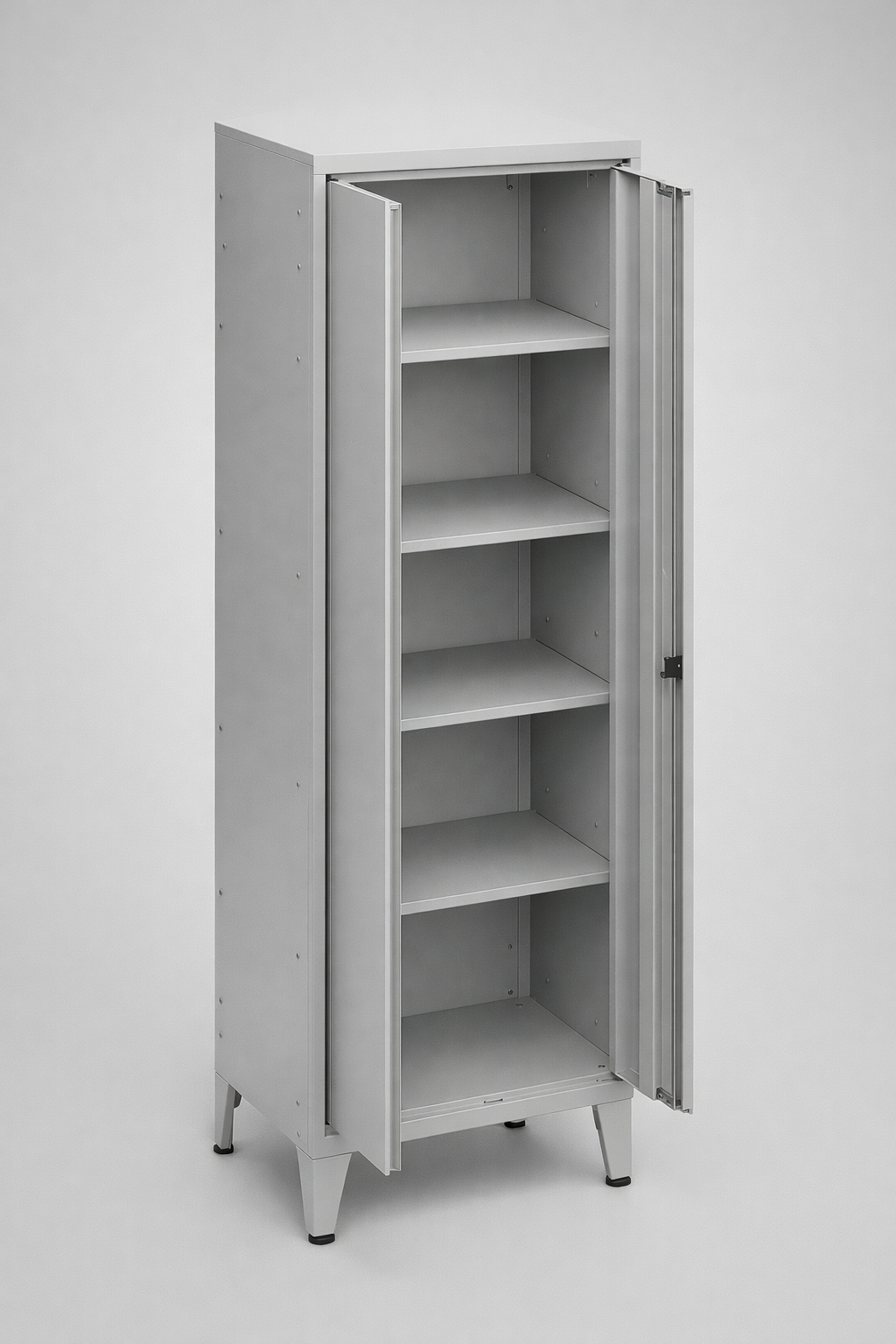 Janitorial cabinet MSU 80 – with legs - orderly storage of cleaning supplies and support