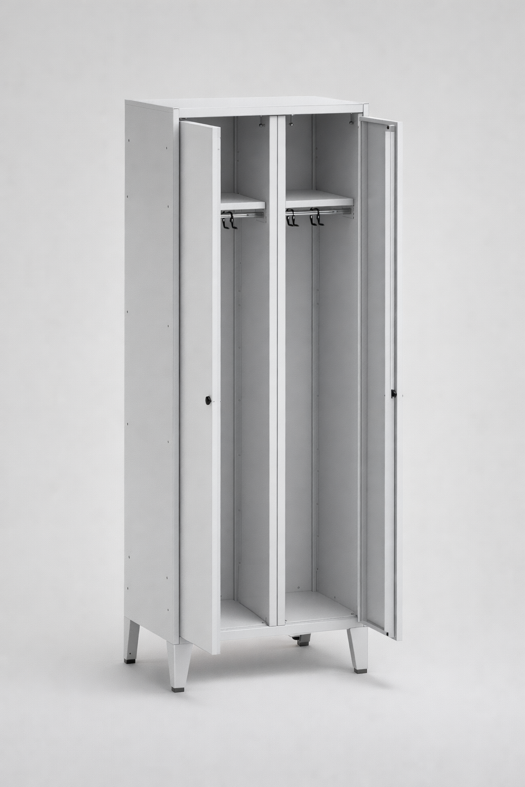 Janitorial cabinet MSU 83 – with legs - orderly storage of cleaning supplies and support