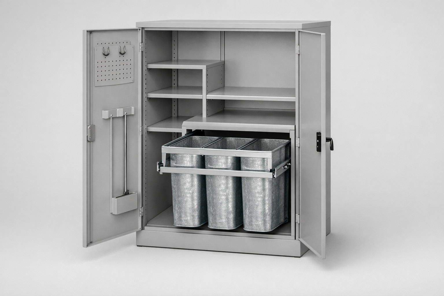 Janitorial cabinet MPO 03rrk - orderly storage of cleaning supplies and support