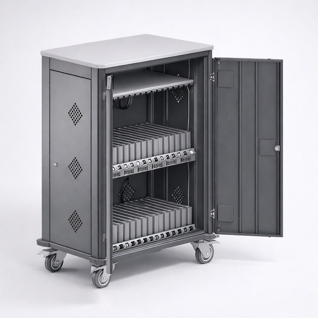 Tablet trolley WNT 33QR type E - controlled circulation, charging and secure issue of