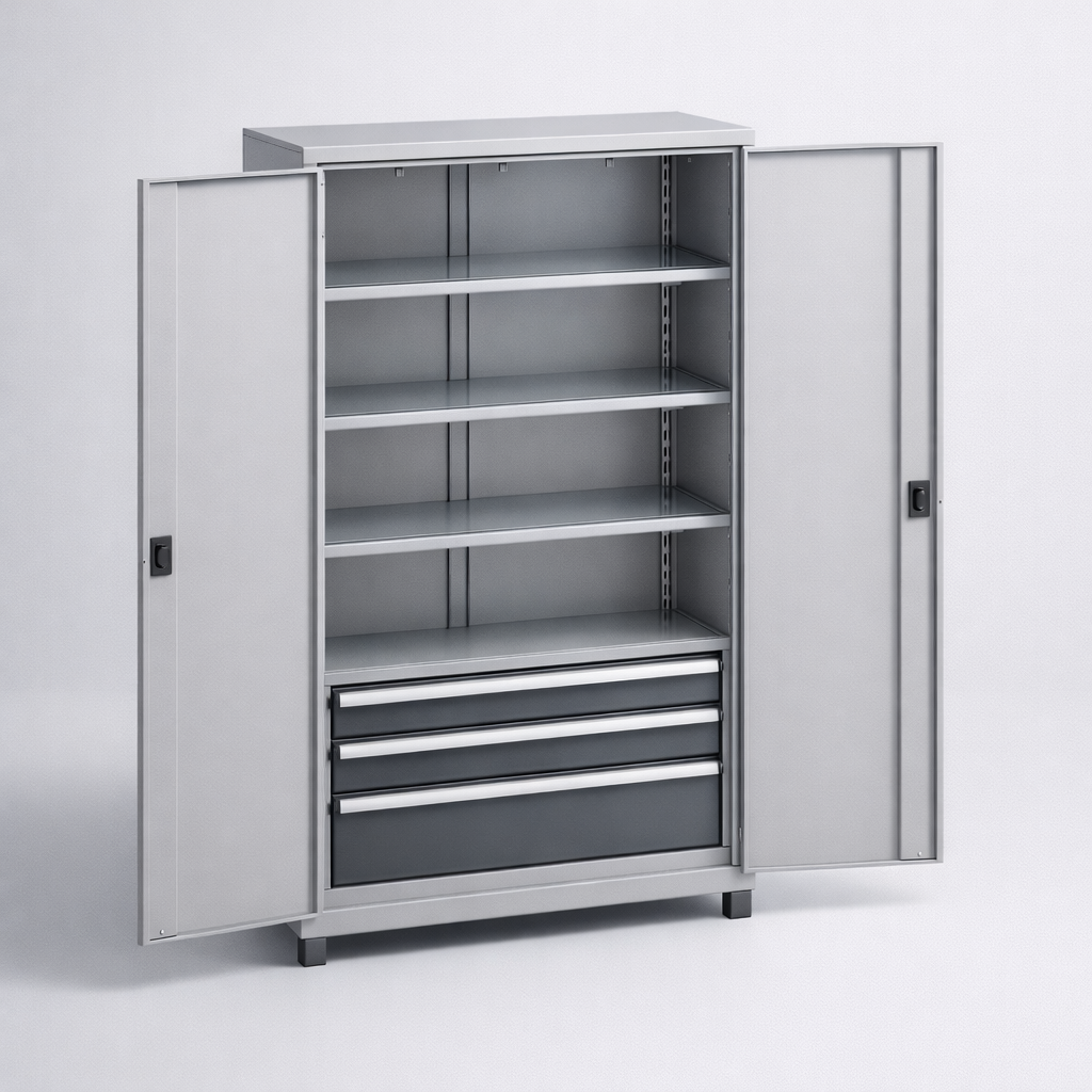 Workshop cabinet MSW212/5-26 - organised tools, components and service equipment