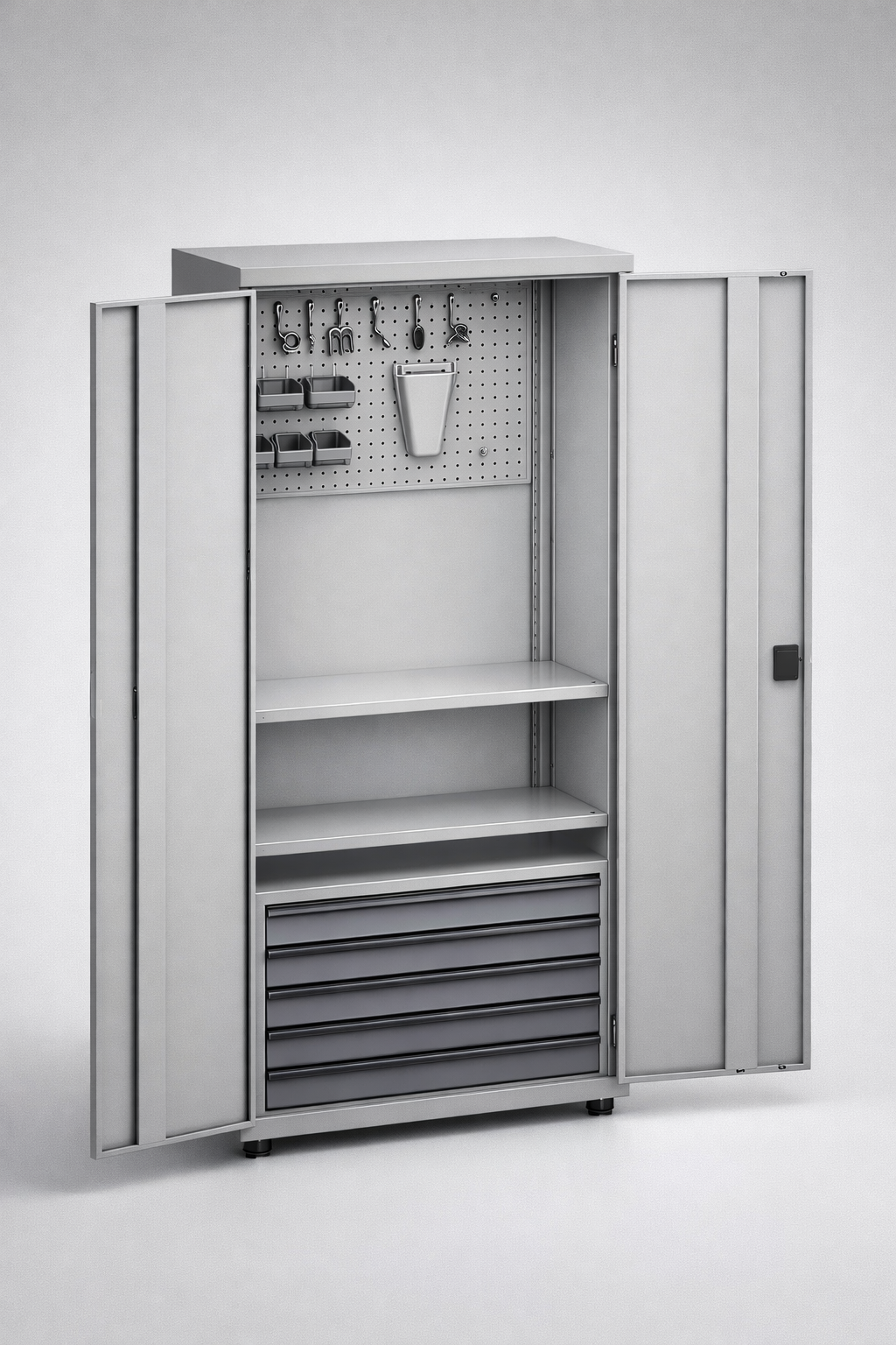 Workshop cabinet MSW210/5-17 - organised tools, components and service equipment