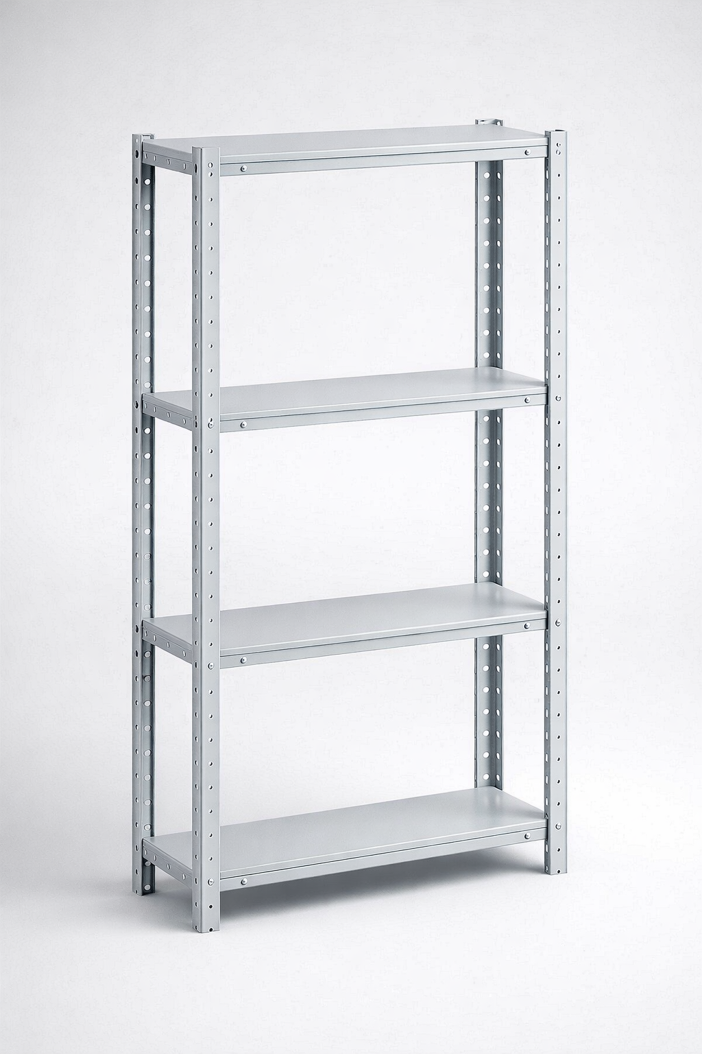 Bolted RMM shelving — Bolted metal shelving for storerooms, archives, workshops and back-of-house rooms where a predictable shelf structure is required.