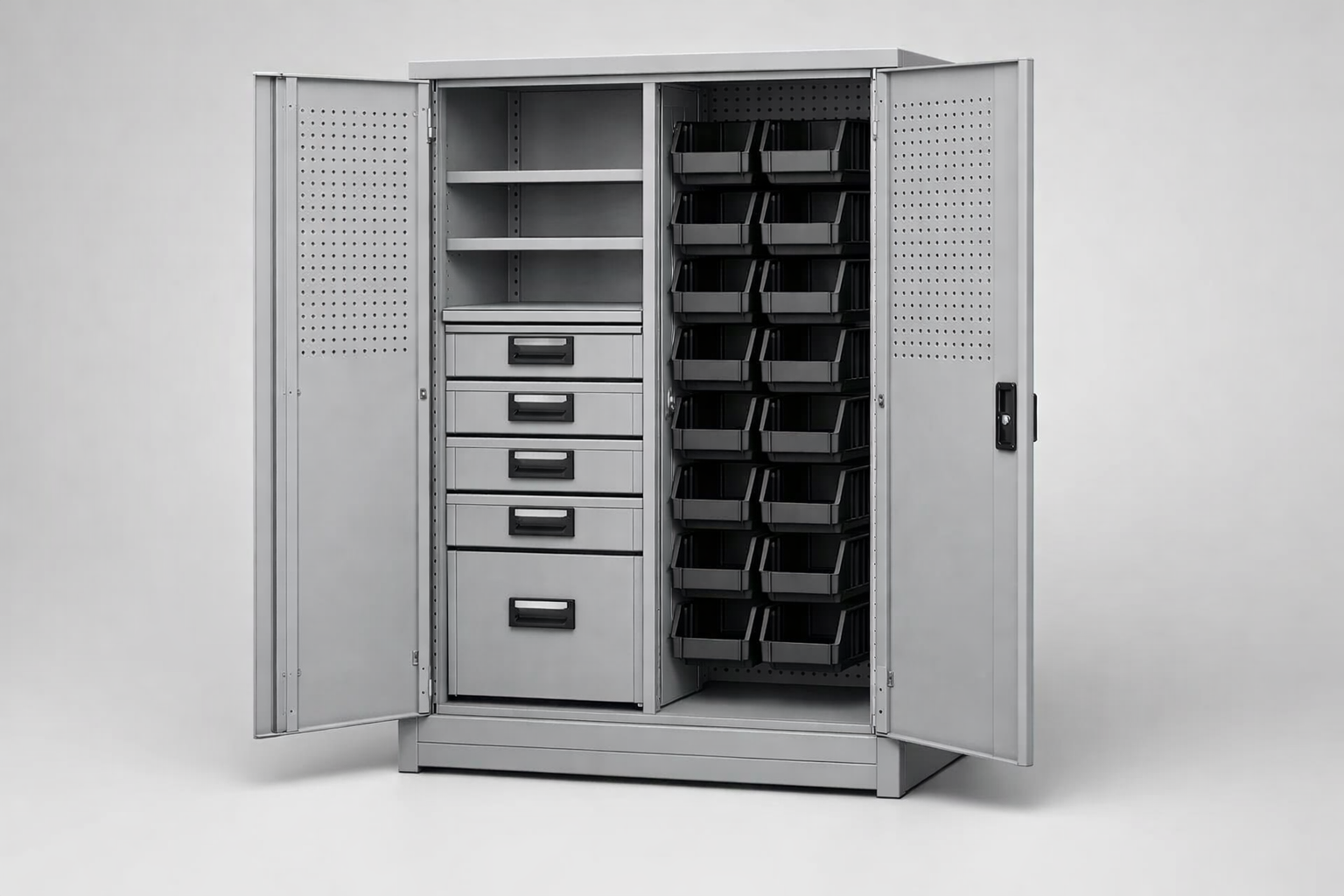 Workshop cabinet Pojemnik warsztatowy S1/h63 - WYSOKI - organised tools, components and service equipment