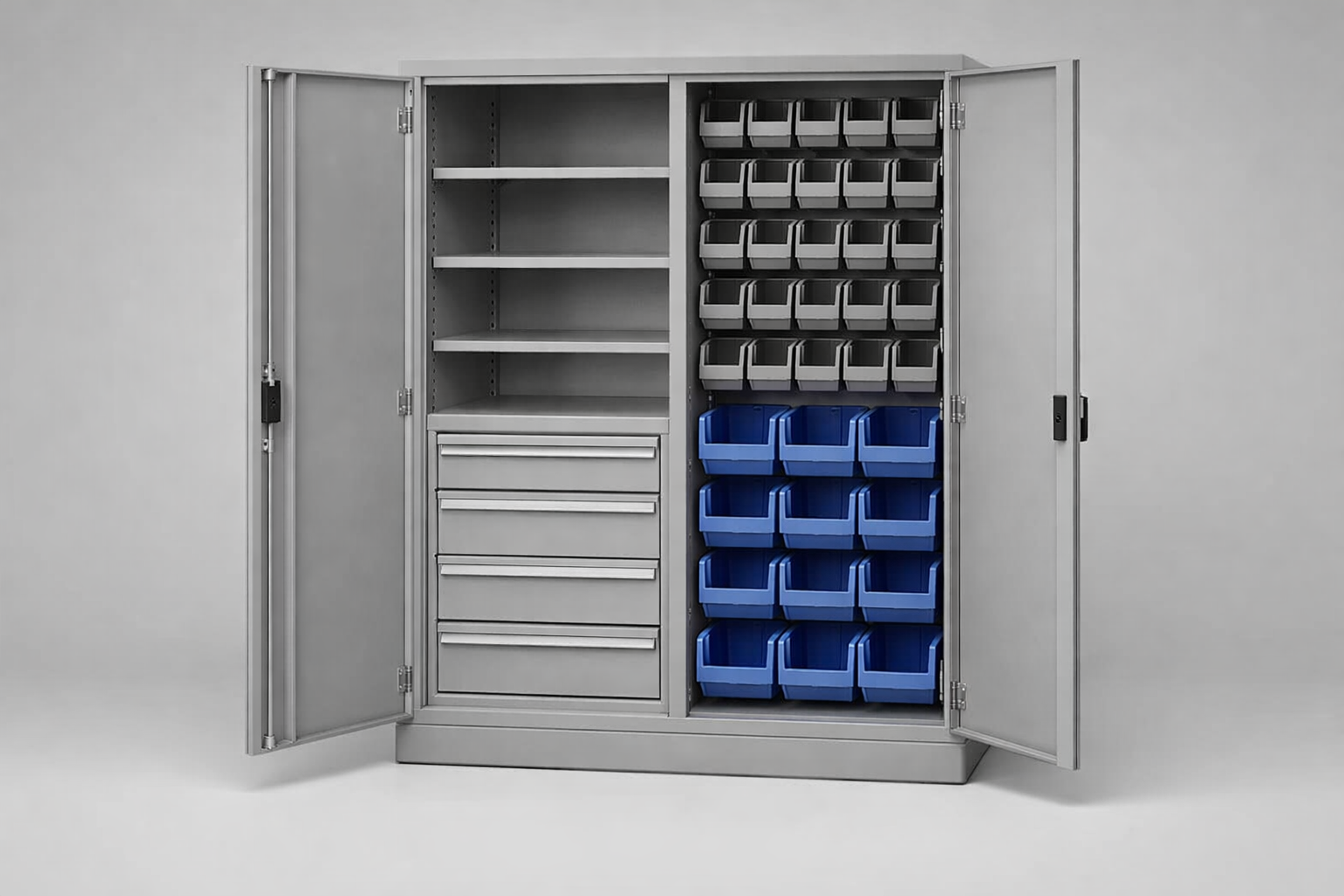 Workshop cabinet Pojemnik warsztatowy S2/h63 - WYSOKI - organised tools, components and service equipment